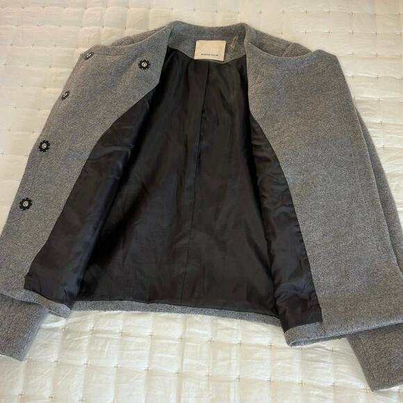Rebecca Taylor Double Breasted Blazer/Coat Women's S | Gray Wool Blend Felt EUC - Picture 6 of 13